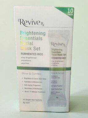 Revive Rx Brightening Essentials Facial Mask Set 10 Pack Face Masks